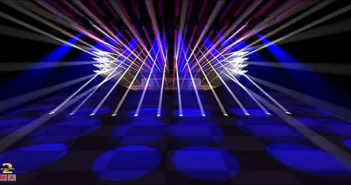 Laser- und Lichtshow in Blau und Weiß